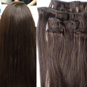 24" 100% Clip in Human Hair Extensions 7Pcs,14 clips #2